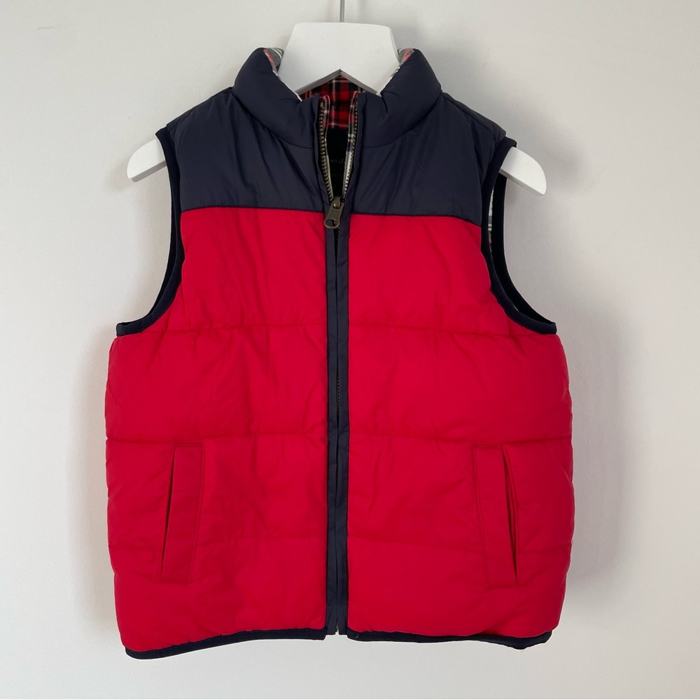 Janie and Jack Reversible Puffer Jacket Bradbury Red Plaid 3T-4T